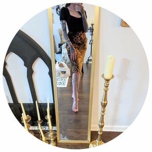 ✨Silky Leopard Midi Skirt